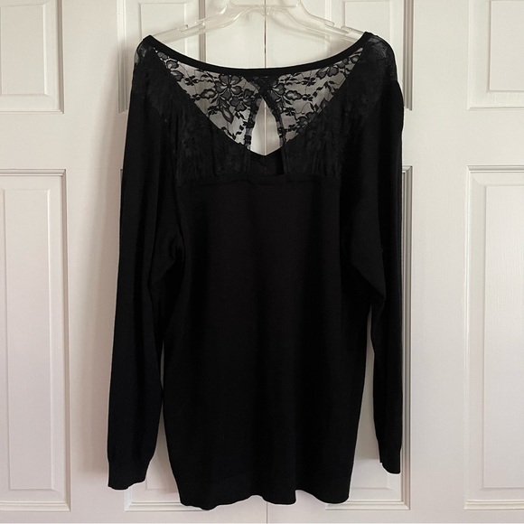 TORRID Black Lace Back Sweater - Picture 2 of 4